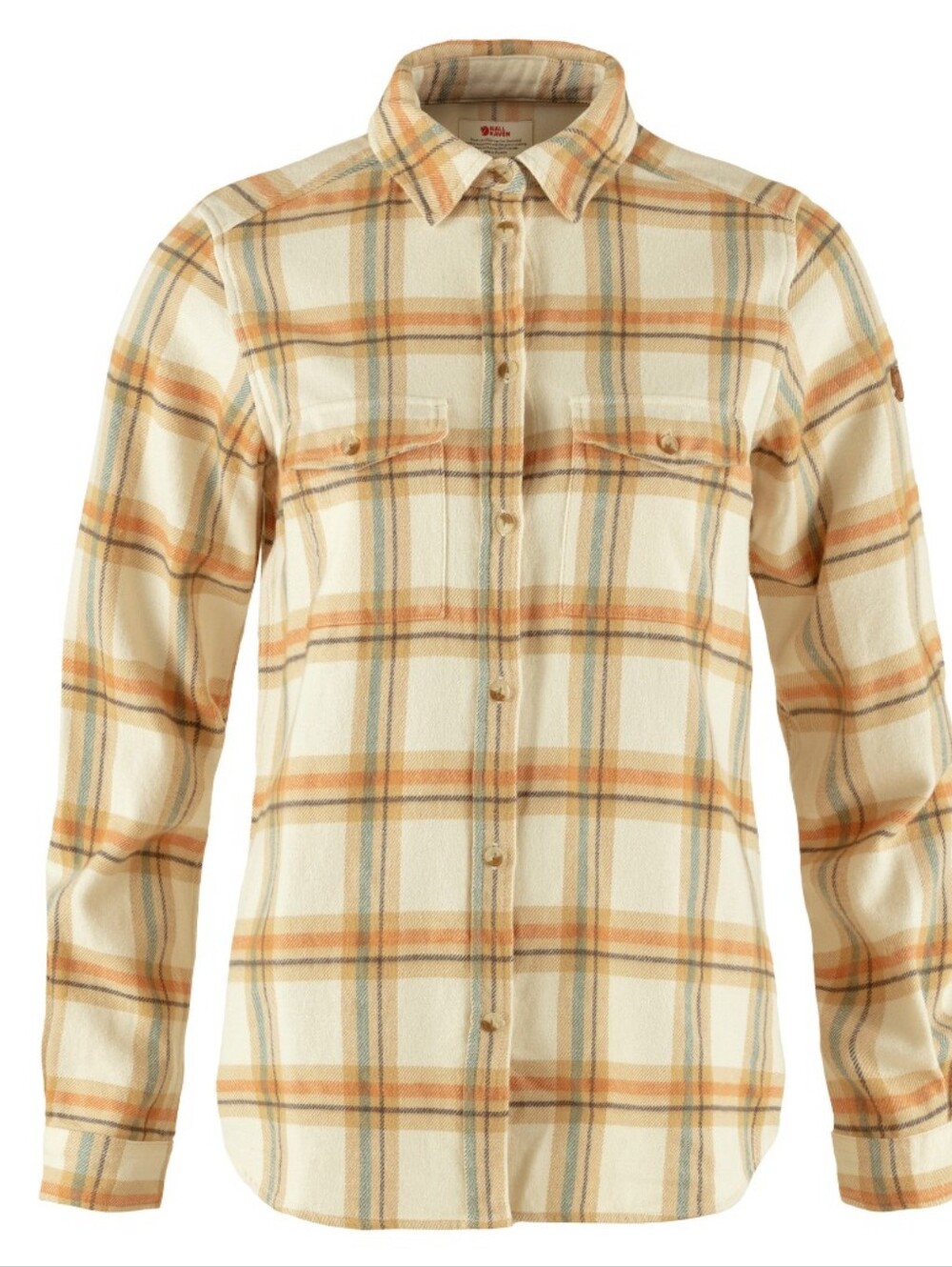 Fjallraven Ovik Heavy Flannel Relaxed Fit Shirt Women’s Gorpcore Cream Orange M